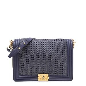 Chanel Boy Flap Bag Braided Sheepskin XL Woven